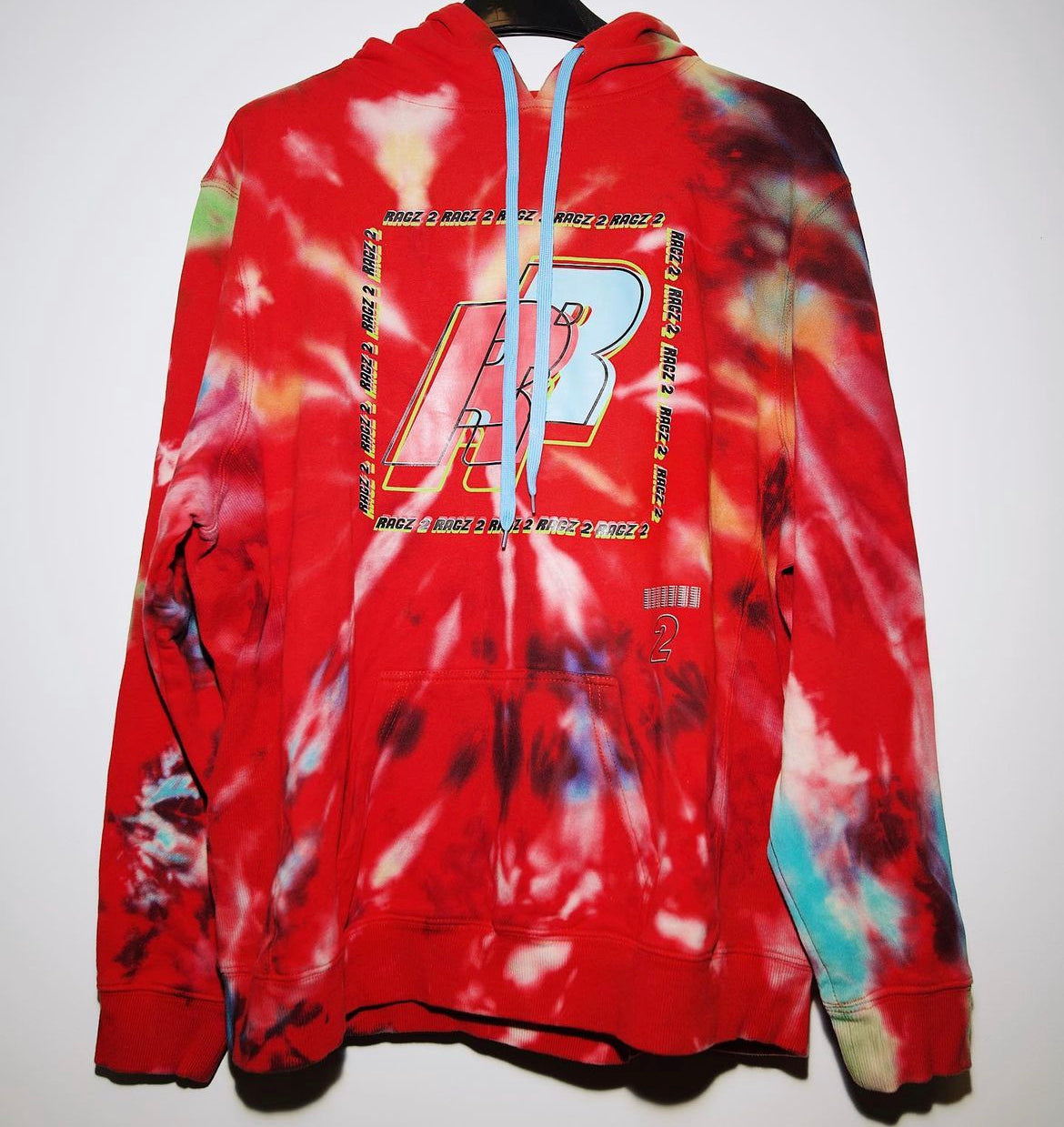 Red bleach best sale tie dye hoodie